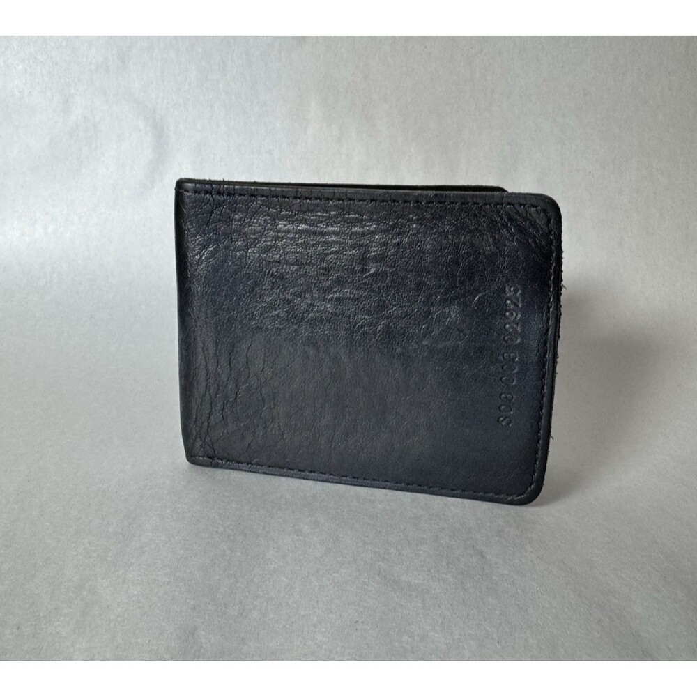 Shinola Detroit Lions Black Leather Bi-Fold Billfold Wallet 4" X 3.2" Football